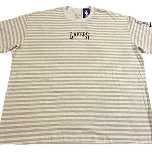 Los Angeles Lakers Nike White Striped Block Letter Print Shirt DA5871-051 3XL